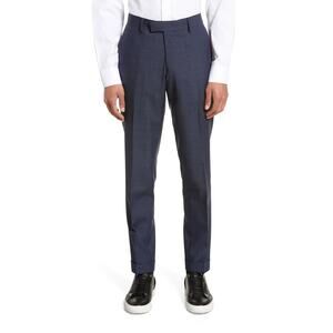 Tiger of Sweden Tilman Slim Houndstooth Wool Trousers Men's 30 Navy Blue